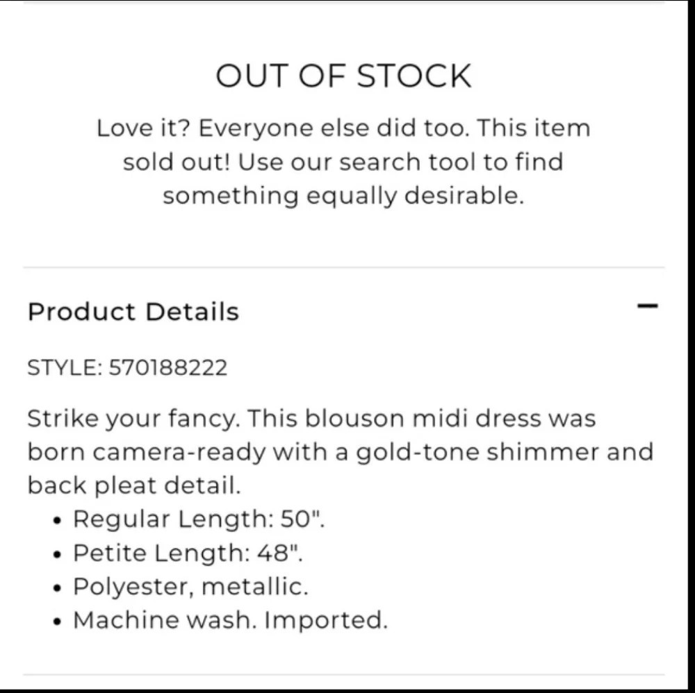 NEW Chico's Pleated Split back metallic gold tone shimmer Midi Dress - Picture 11 of 12